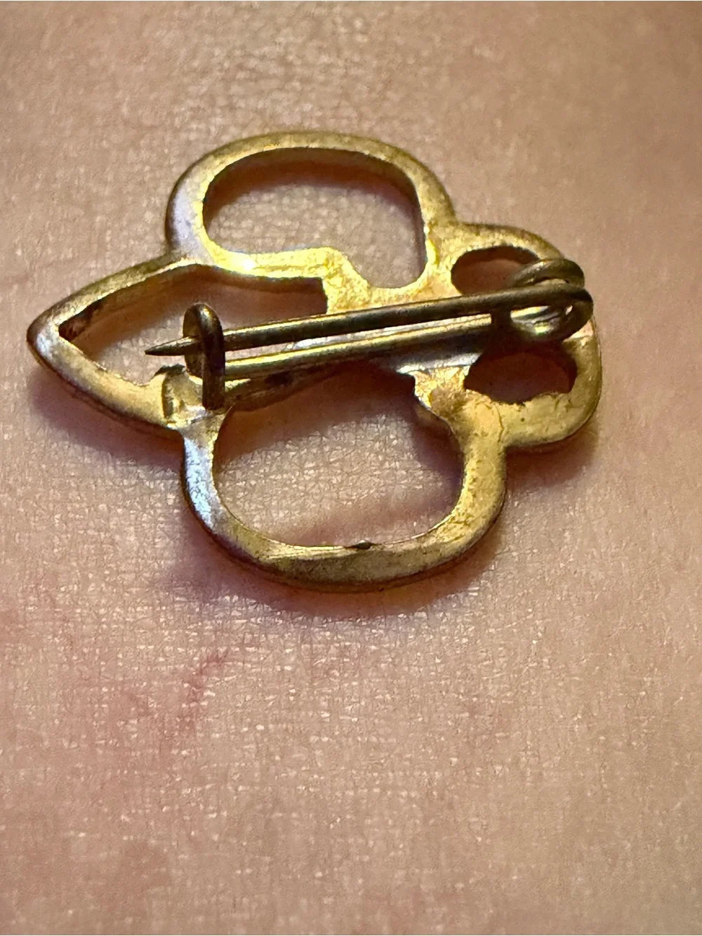 Vintage Girl Scout Pin Lot Blue Enamel Peace Sign&Fleur De Lis Gold tone